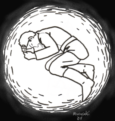 Commander Jir, curled up unconscious